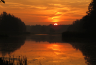 Sonnenuntergang am Teich